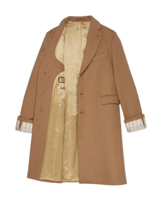 Gucci Brown Cities Label Single Breasted Coat for men