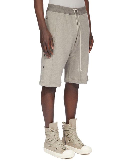 Rick Owens Natural Pusher Drawstring-Waist Shorts for men
