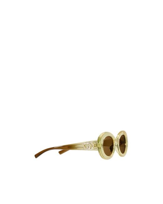 Gucci Yellow Oval Frame Sunglasses