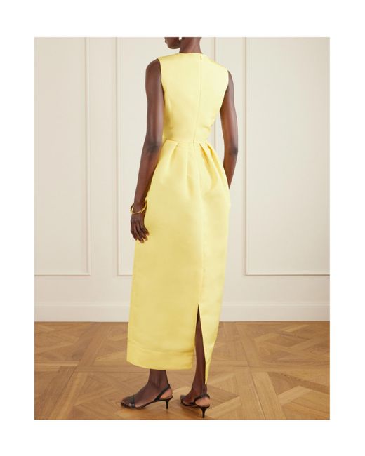 Oscar de la Renta Metallic Printed Faille Gown