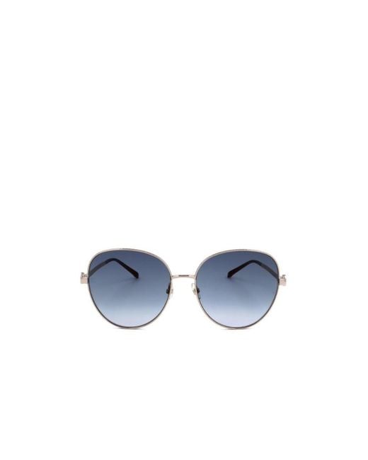 Elie Saab Blue Round Frame Sunglasses