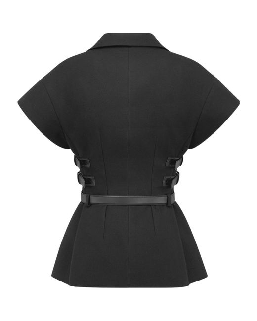 Dior Black Christian Paris Short-Sleeved Belted Jacket