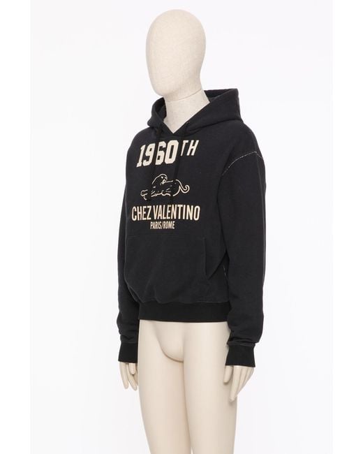 Valentino Black Chez Drawstring Hoodie for men