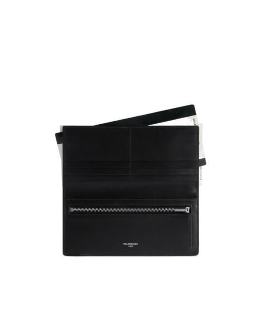 Balenciaga Black Passport 2 Tickets Long Wallet for men