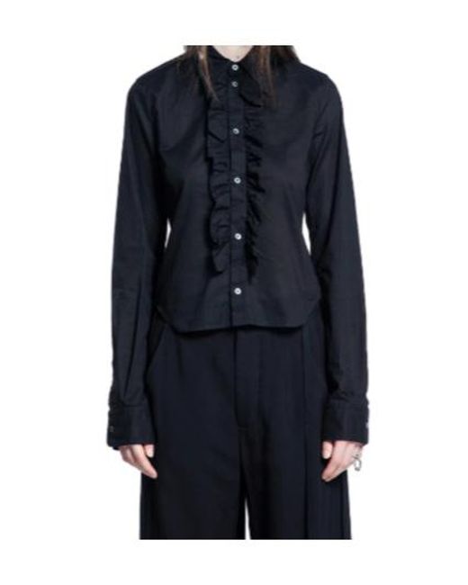 Ann Demeulemeester Blue Erma Ruffled Shirt