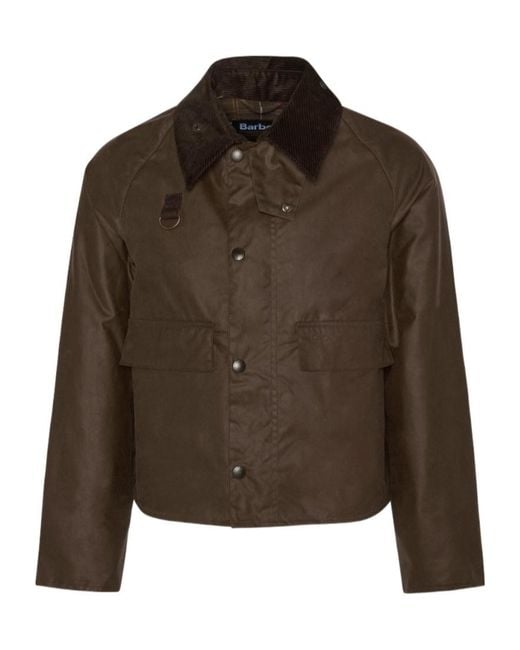 Barbour Brown Spey Slim Waxed Jacket for men