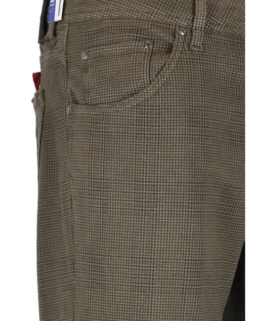 Jacob Cohen Gray Check Printed Mid-Rise Trousers for men