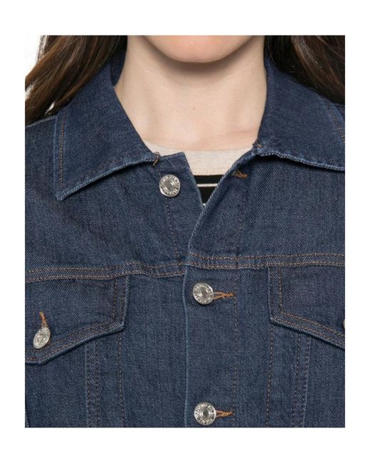 7 For All Mankind Blue Long-Sleeve Denim Dress