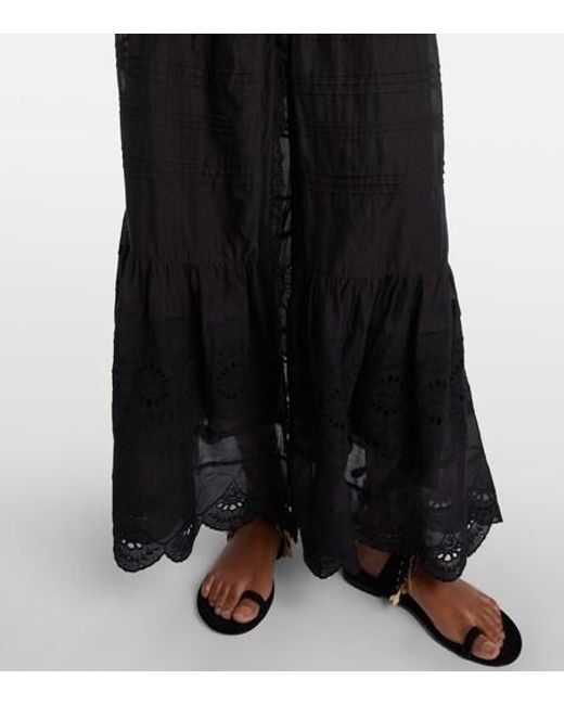 Isabel Marant Black Paoline Lace-Trimmed Maxi Skirt