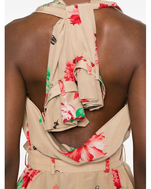 Moschino White Floral Midi Dress