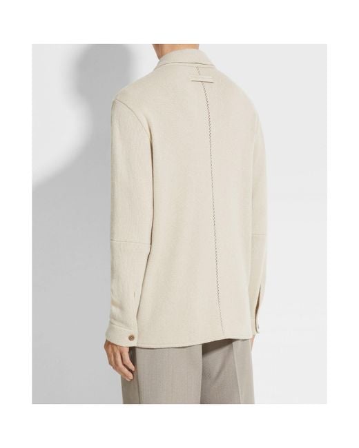 Zegna White Oasi Buttoned Cardigan for men
