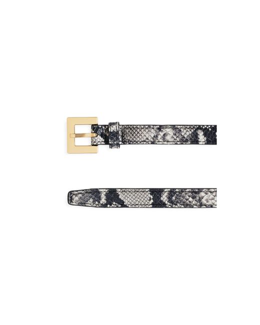 Anine Bing White Printed Leather Belt