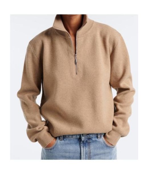 Rohe Natural Wool-Blend Half-Zip Sweater