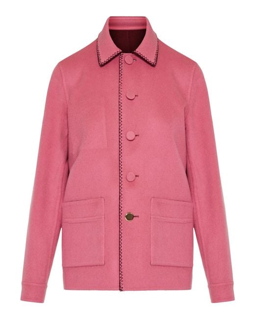 Gabriela Hearst Red Ulu Reversible Single-Breaste Jacket
