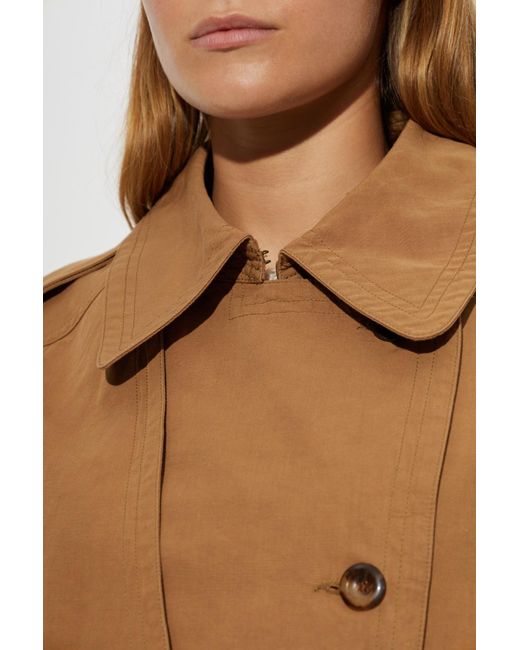 Isabel Marant Brown Violette Double-Breasted Trench Coat
