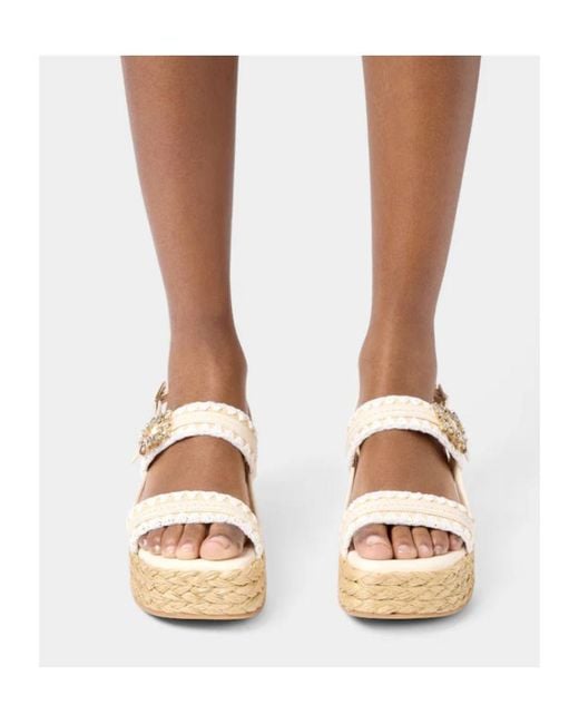 Roger Vivier White Wedge Crystal-Buckle Heeled Sandals