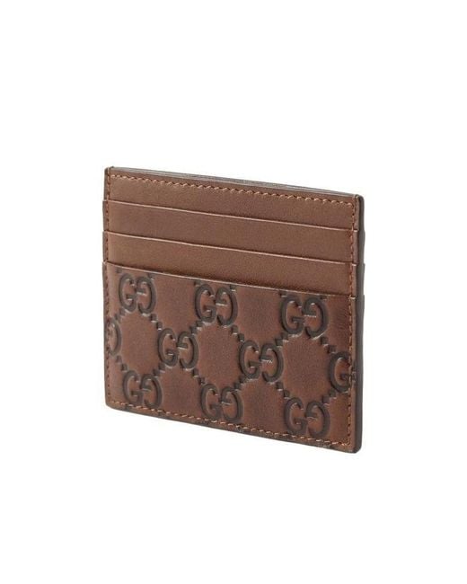 Gucci Brown Gg Emblem Card Case for men