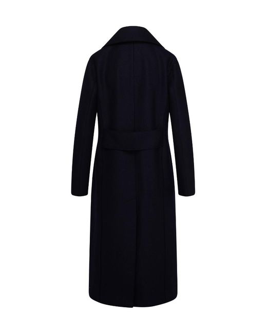 Harris Wharf London Blue Double-Breasted Wool Coat