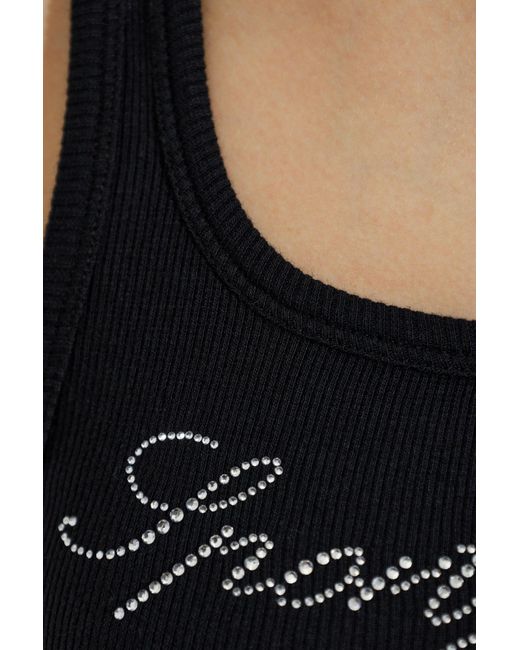 Sporty & Rich Black Cropped Tank Top