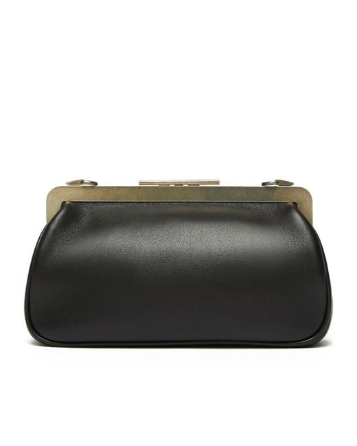 Max Mara Black Logo Engraved Shoulder Bag
