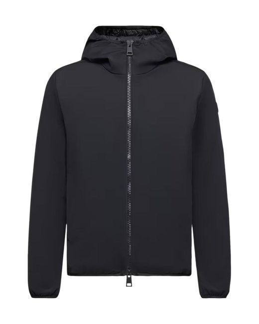 Moncler Blue Logo Patch Zip-Up Jacket for men