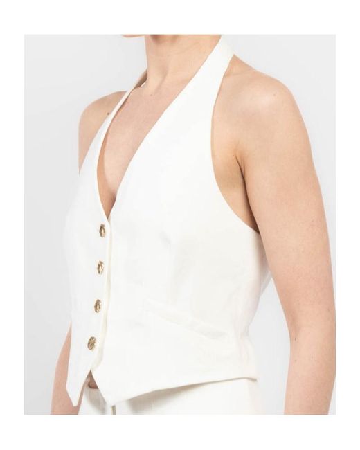 Veronica Beard White V-Neck Sleeveless Vest