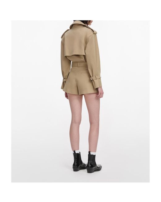 Self-Portrait Natural Belted Cropped Trench Jacket