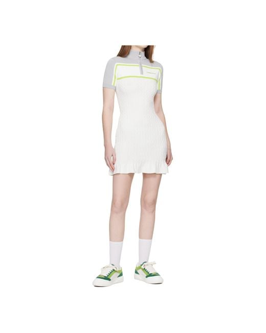 Casablanca White Zip Polo Knit Dress