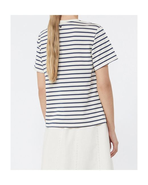 Weekend by Maxmara Blue Wkdbora Embroidered Stripe T-Shirt