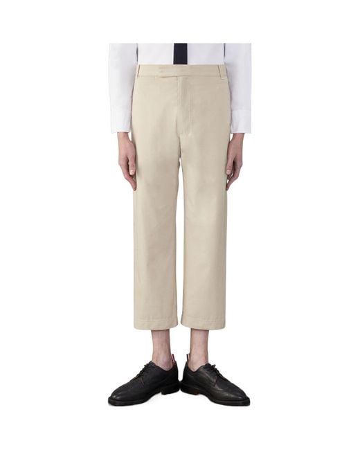 Thom Browne Natural Typewriter Cloth Straight-Leg Trousers for men