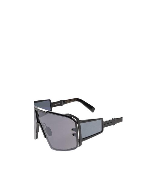 Balmain Gray Eyewear Shield Frame Sunglasses for men