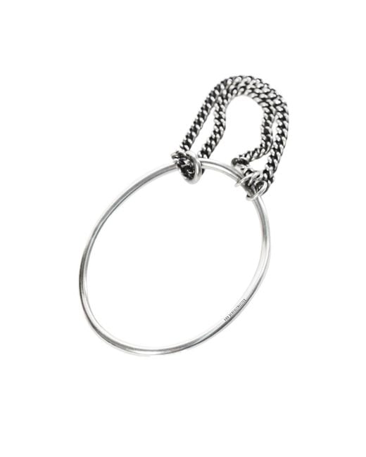 Ann Demeulemeester White Vokko Bangle With Chain