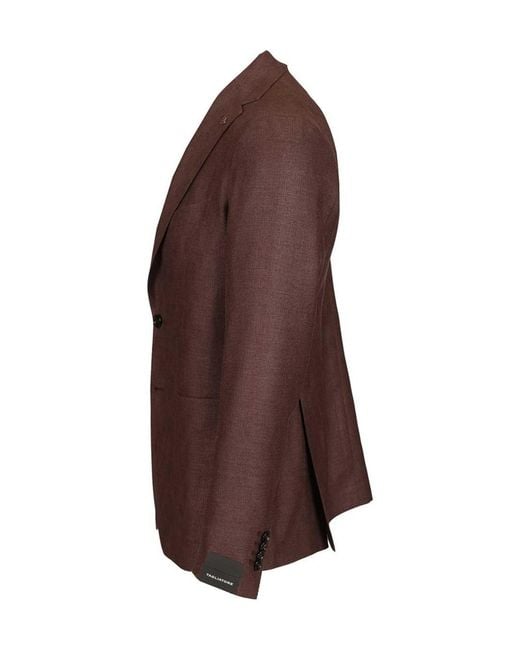 Tagliatore Brown Single-Breasted Long-Sleeved Jacket for men
