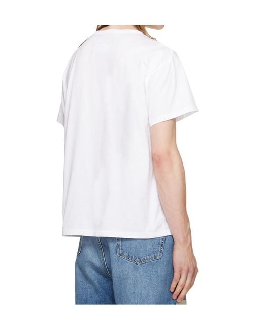 Maison Margiela White Distorted Logo T-Shirt for men