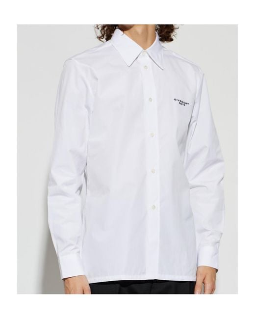 Givenchy White Logo-Print Shirt for men