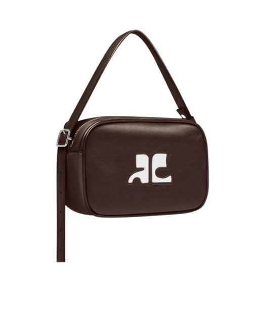 Courreges White Courrèges Reedition Logo Patch Zip-Up Shoulder Bag