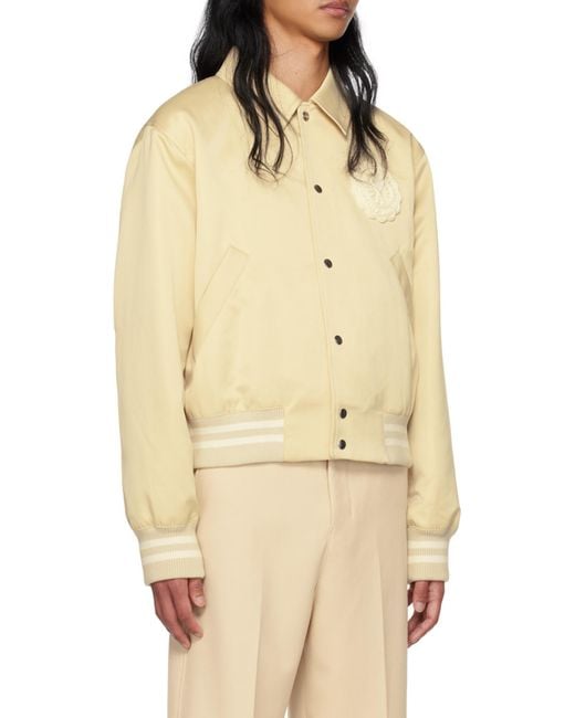 AMI Natural Logo Patch Varsity Jacket for men