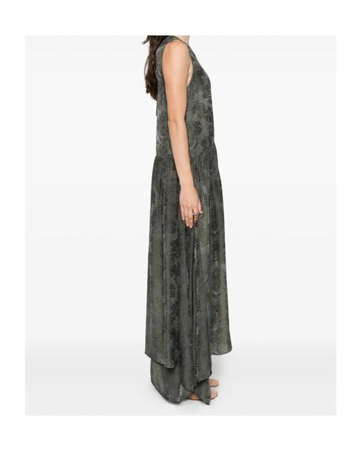 Uma Wang Gray Round Neck Dress