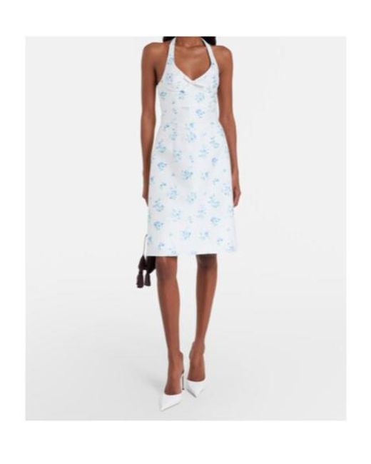 ShuShu/Tong White Floral Halterneck Cotton Minidress