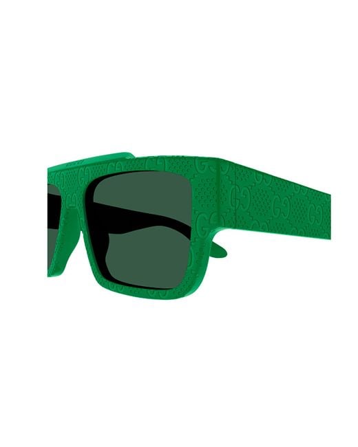 Gucci Green Eyewear Rectangular Frame Sunglasses for men