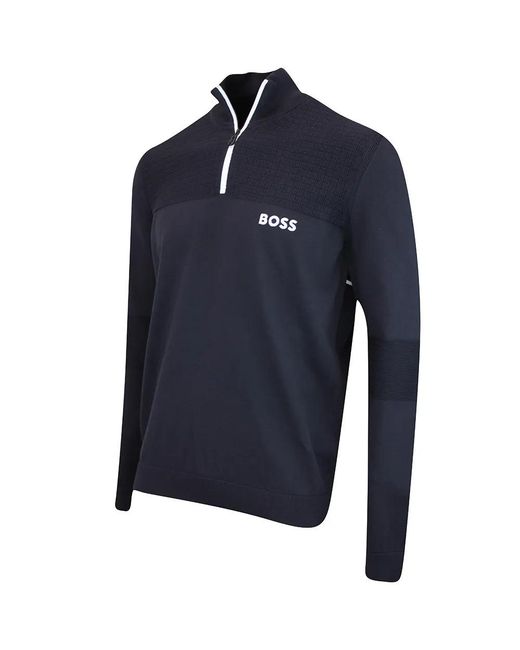 Boss Blue Long-Sleeved Sweatshirt for men