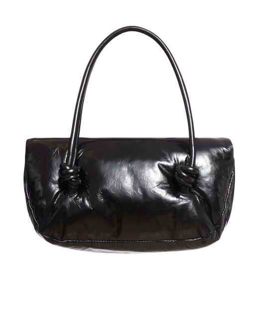 Jil Sander Black Logo Printed Shoulder Bag