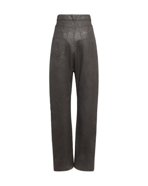 Lemaire Gray Shiny Coated Dropped Crotch Pants