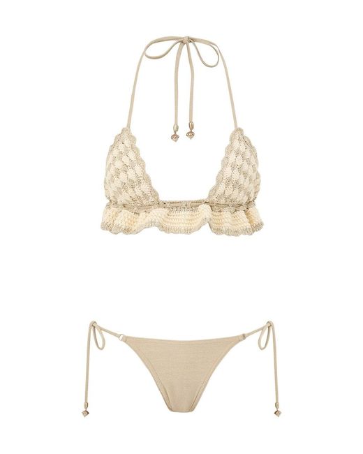 Zimmermann White Wanderlust Crochet Bikini