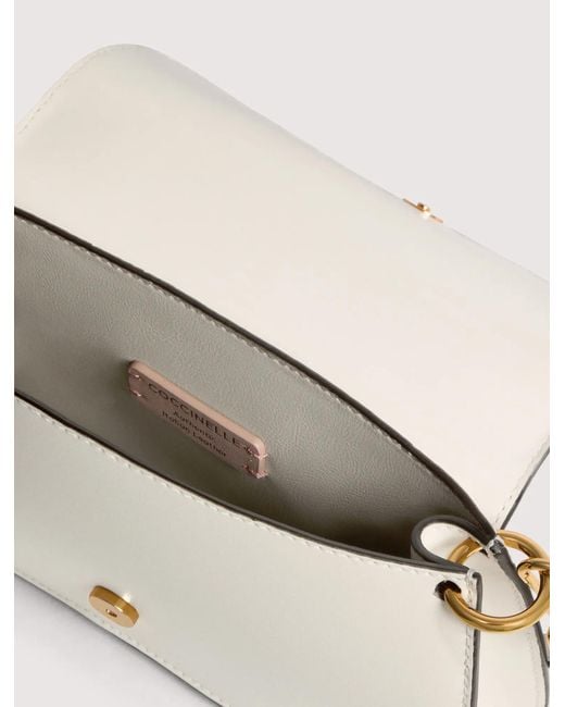 Coccinelle White C-Me Logo Plaque Small Crossbody Bag