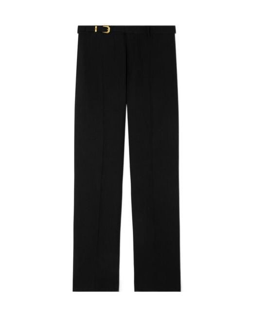 Versace Black Belted Tailored Trousers for men