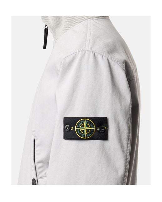 Stone Island White Bomber Jacket for men