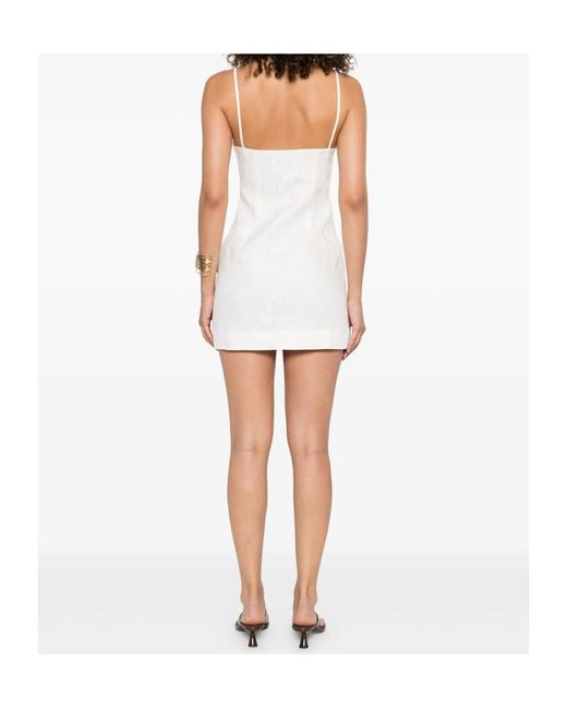 Sir White Embroidered Spaghetti-Strap Mini Dress