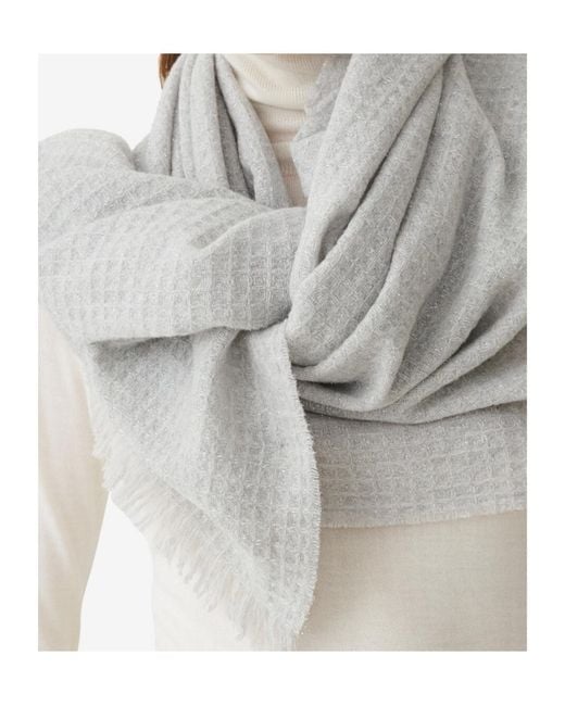 Fabiana Filippi Gray Fringed Scarf