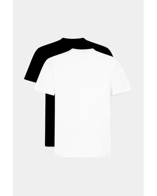 DSquared² Black Crew-Neck Logo-Detail T-Shirt (Set Ot Two)